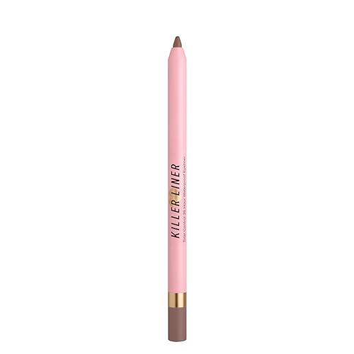 Too Faced Killer Liner 36 Hour Waterproof Gel Eyeliner Pencil | Long Lasting + Smudge Proof, 0.04 Ounce, Metallic Taupe