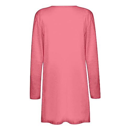 Lightweight Cardigan for Women 2024 Fall Casual Solid Long Sleeve Open Front Cardigans Outwear with Pockets