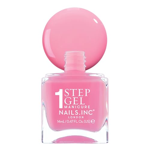Nails Inc It's Topless Gel Nail Polish, 4-in-1 Base Coat, Treatment, Color & Top Coat, Long Lasting, Strong, Chip Free Nails, Glossy Salon Quality Manicure At Home, Vegan, Cruelty Free, Shade Miley