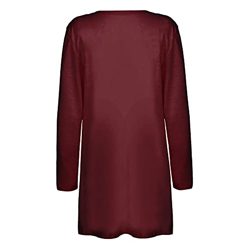 Lightweight Cardigan for Women 2024 Fall Casual Solid Long Sleeve Open Front Cardigans Outwear with Pockets