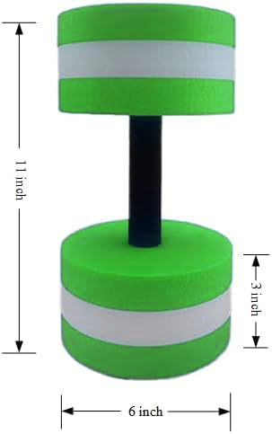 2PCS Aquatic Exercise Dumbells,DIY Water Aerobic Exercise Foam Dumbbells,Water Fitness Exercises Equipment for Adults, Kids,Women Weight Loss (Green)