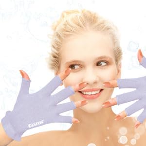 GSAFEME Cotton Gloves for Dry Hands - Fingerless Touchscreen Moisturizing Gloves for Sleeping - Cotton Eczema Gloves for Men and Women, Purple S/M 3 Pairs