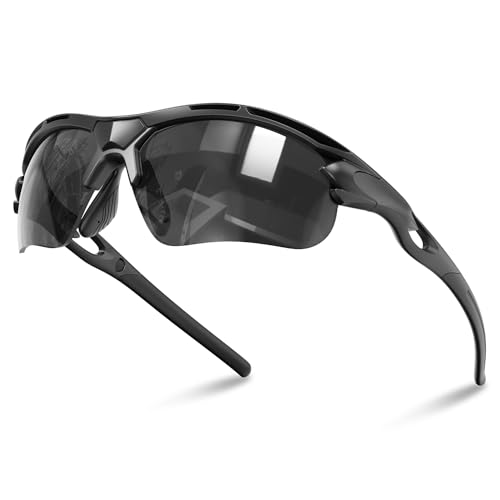 ACBLUCE Sports Polarized Sunglasses for Men Women Cycling Baseball Fishing Sunglasses Running Driving Black Hiking Glasses