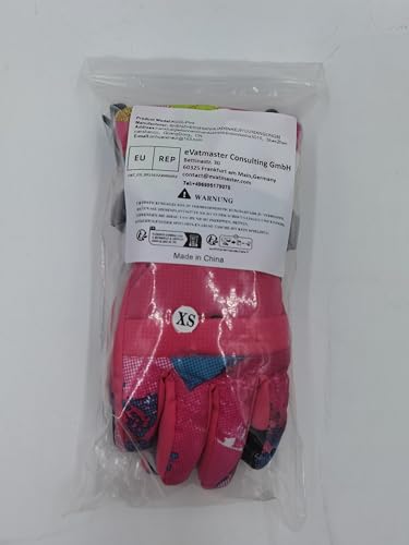 7-Mi Winter Ski Gloves,Children's Touchscreen Snow Mittens Snowboard Waterproof Lined Long Cuff Leather Kids Gloves for Boys & Girls Sports Outdoor Play