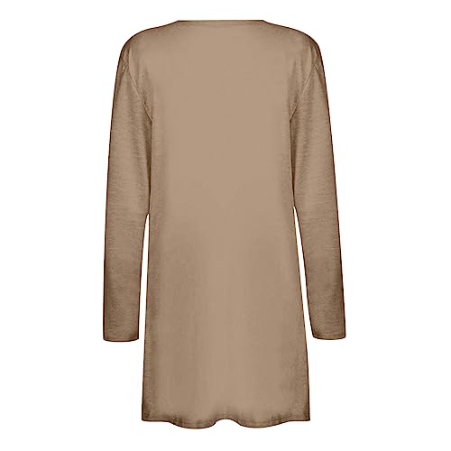 Lightweight Cardigan for Women 2024 Fall Casual Solid Long Sleeve Open Front Cardigans Outwear with Pockets