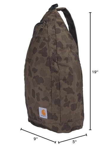 Carhartt Mono Sling Backpack, Unisex Crossbody Bag for Travel and Hiking, Duck Camo
