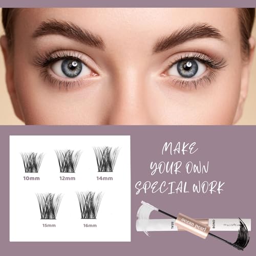 3D Thick Lash Extension Kit 320 Pcs Fluffy Lash Clusters 60D+80D 10-16mm Eyelash Extension Kit Individual Lashes with Bond and Seal Glue Tweezers DIY Eyelash Extensions for Beginners (60D+80D)