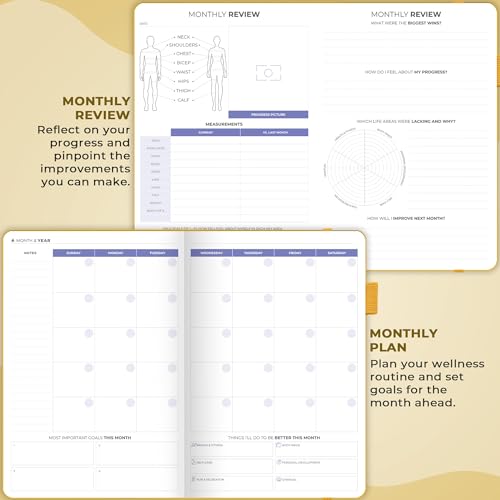 Clever Fox Fitness & Food Journal – Nutrition & Workout Planner for Women & Men – Diet & Gym Exercise Log Book with Calendars, Diet & Training Trackers - Undated, A5 Size, Hardcover (Purple)