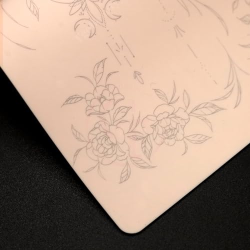 1pc Premium Silicone Tattoo Training Pad Double Side Pre-Printed Pink Tiny Tattoo Practice Skin for Body Art Tattoo Training (1pc)