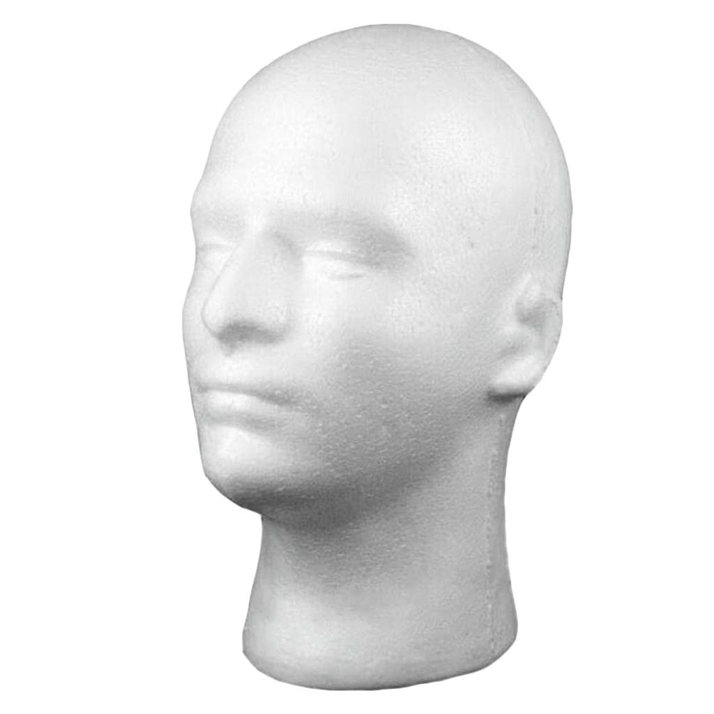 6 Pack Male Foam Mannequin Head Model, Mannequin Display for Masks, Hats, Wigs, Halloween Decoration