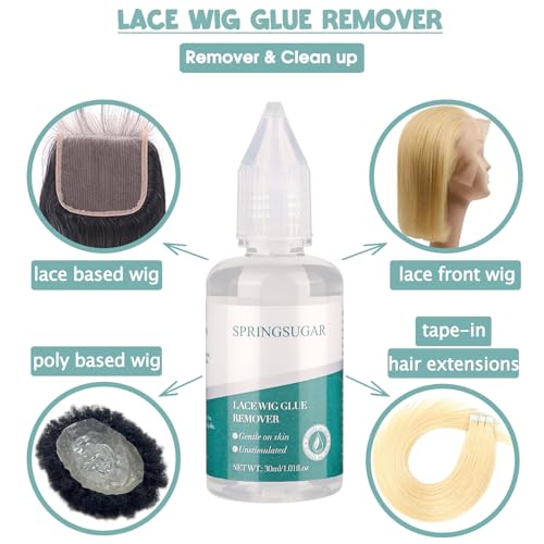 Lace Glue Kit, Strong Hold Wig Glue for Front Lace Wig, Wig Installation Kit Includes Lace Front Glue, Wig Glue Remover, Comb, Elastic Bands, Hair Wax Stick for Women