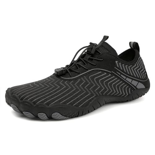 HusSeN Squat Deadlift Shoes for Mens Unisex Soft Sole Indoor Anti-Skid Breathable Gym Sneakers Weightlifting Squat Shoes Fitness Cross-Trainer Barefoot Gym Training Sneakers Grey