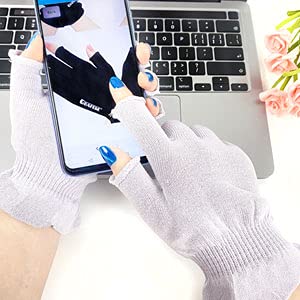 GSAFEME Cotton Gloves for Dry Hands - Fingerless Touchscreen Moisturizing Gloves for Sleeping - Cotton Eczema Gloves for Men and Women, Purple S/M 3 Pairs
