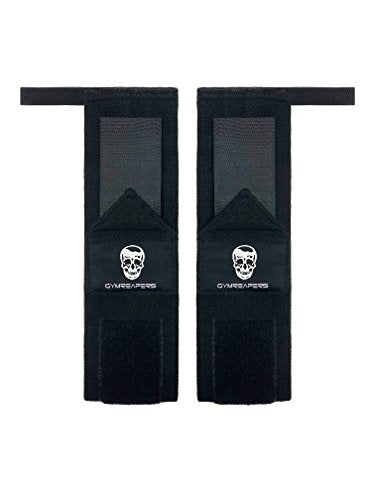 Gymreapers Weightlifting Wrist Wraps (Competition Grade) 18" Professional Quality Wrist Support with Heavy Duty Thumb Loop - Best Wrap for Powerlifting, Strength Training, Bodybuilding(Black,18")
