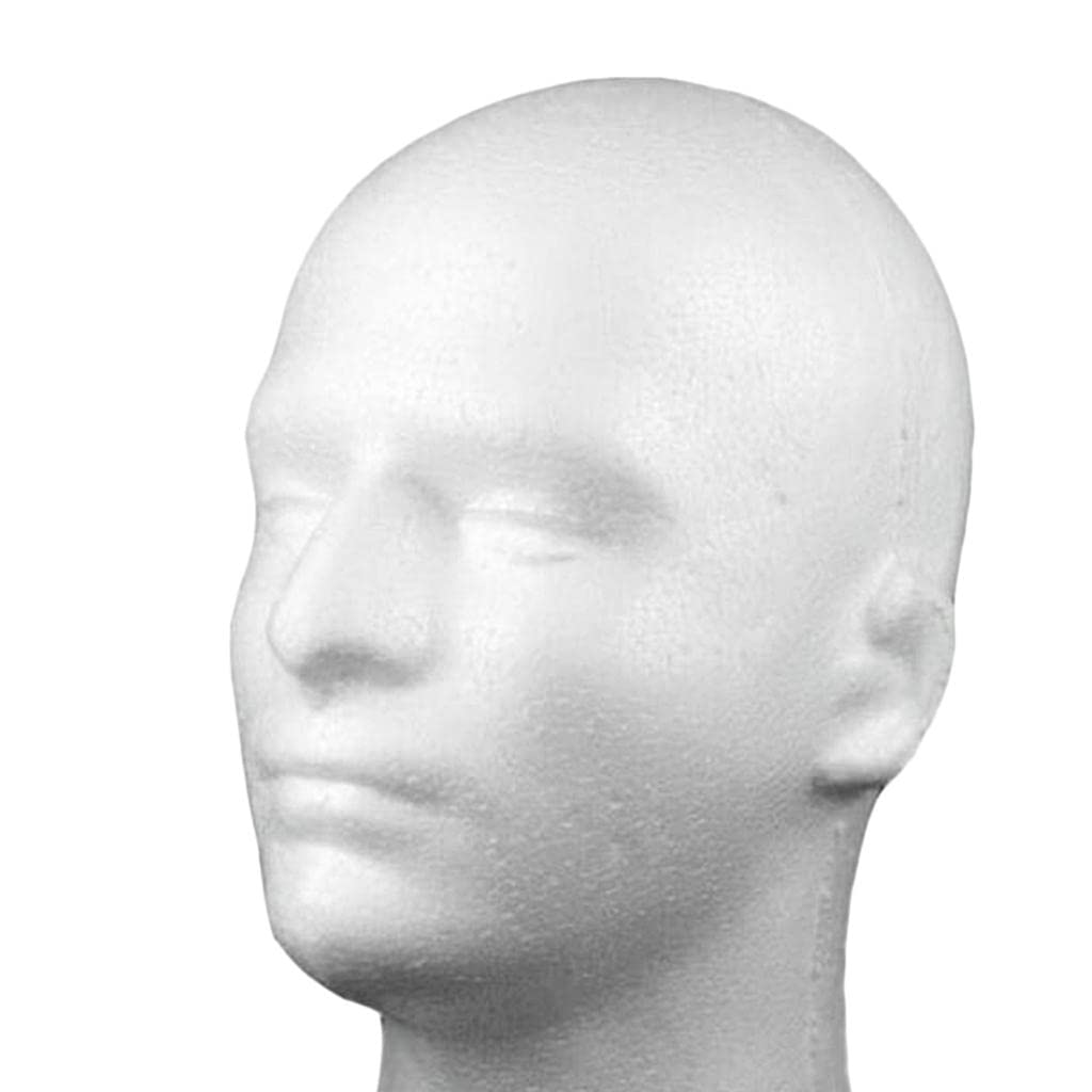 6 Pack Male Foam Mannequin Head Model, Mannequin Display for Masks, Hats, Wigs, Halloween Decoration