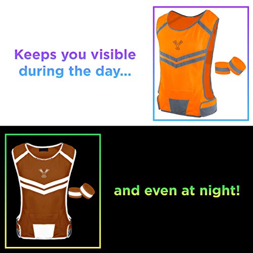 247 Viz Reflective Running Vest – Reflective Vest Running at Night for Walkers, Women & Men. High Visibility Reflective Gear, Cycling & Running Vest, High Vis Neon Safety Runners Reflective Vest