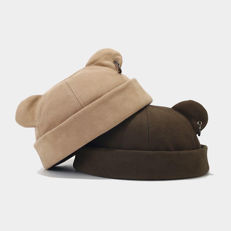 FANPOI Winter Beanie Hats for Women Men Warm Thickened Cap Unisex Street Fashion Bear Ear Hip Hop Street Fashion (Black,Standard)