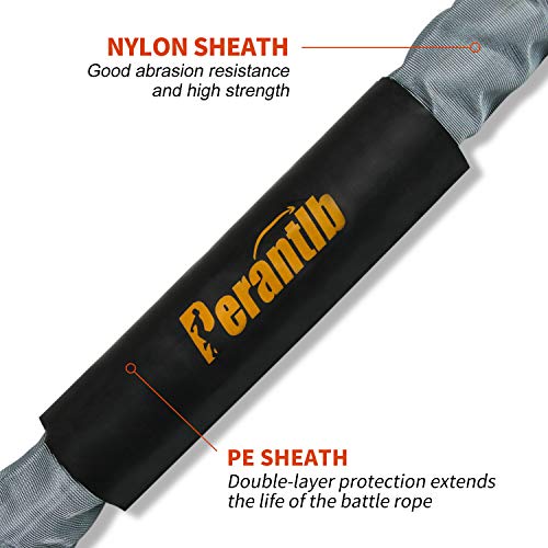 Perantlb Battle Rope for Fitness, 1.25-inch 30ft Training Rope is Suitable for Fitness Beginners, Women and Teenagers,Exercise Ropes Training Ropes for Home Gym(without Anchor kit)
