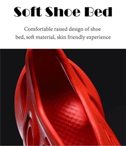 Hahalestore Foam Runners Shoes Fashion Foam Runners Sneakers Hollow Cloud Slippers Lightweight Anti-Slip Breathable Soft Beach Sandals (Black,10.5Women/9Men)