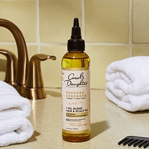 Carol's Daughter Curly Hair Treatment Bundle - Mimosa Hair Honey Shine Pomade and Goddess Strength 7 Oil Blend Scalp and Hair Strengthening Oil – for 2A to 4C Hair – with Shea Butter and Castor Oil