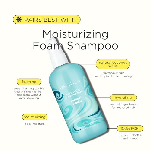 Pacifica Coconut Vanilla Moisturizing Hair Conditioner – Deep Hydrating Treatment for Dry & Damaged Hair, Restorative Shine, Vegan & Sulfate Free Clean Beauty & Hair Care 8 fl oz