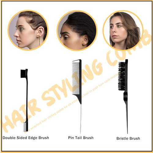 Lace Glue Kit, Strong Hold Wig Glue for Front Lace Wig, Wig Installation Kit Includes Lace Front Glue, Wig Glue Remover, Comb, Elastic Bands, Hair Wax Stick for Women