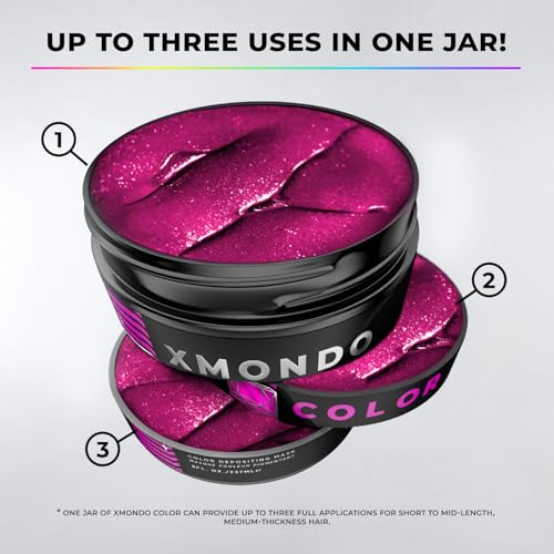 XMONDO Color Rhodolite Depositing Mask & Semi-Permanent Pink Hair Dye | Infused with Bond Booster Technology & Hyaluronic Acid for Nourishment, Revitalization & Repair, Vegan Formula, 8 Fl Oz 1-Pack