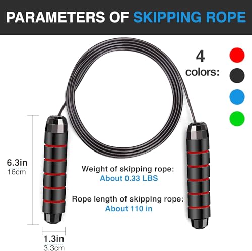 VOISEN Jump Rope,10 Pack Adjustable Skipping Rope with Soft Foam Handles, Tangle-Free Rapid Speed Jumping Rope with Ball Bearings for Women, Men, and Kids Aerobic Exercise
