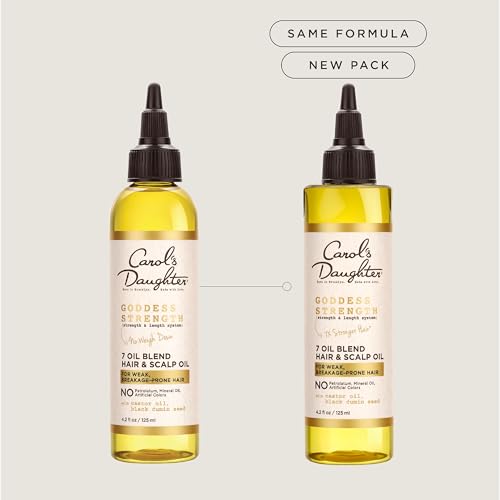 Carol's Daughter Curly Hair Treatment Bundle - Mimosa Hair Honey Shine Pomade and Goddess Strength 7 Oil Blend Scalp and Hair Strengthening Oil – for 2A to 4C Hair – with Shea Butter and Castor Oil