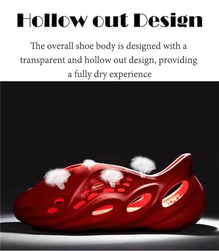 Hahalestore Foam Runners Shoes Fashion Foam Runners Sneakers Hollow Cloud Slippers Lightweight Anti-Slip Breathable Soft Beach Sandals (Black,10.5Women/9Men)