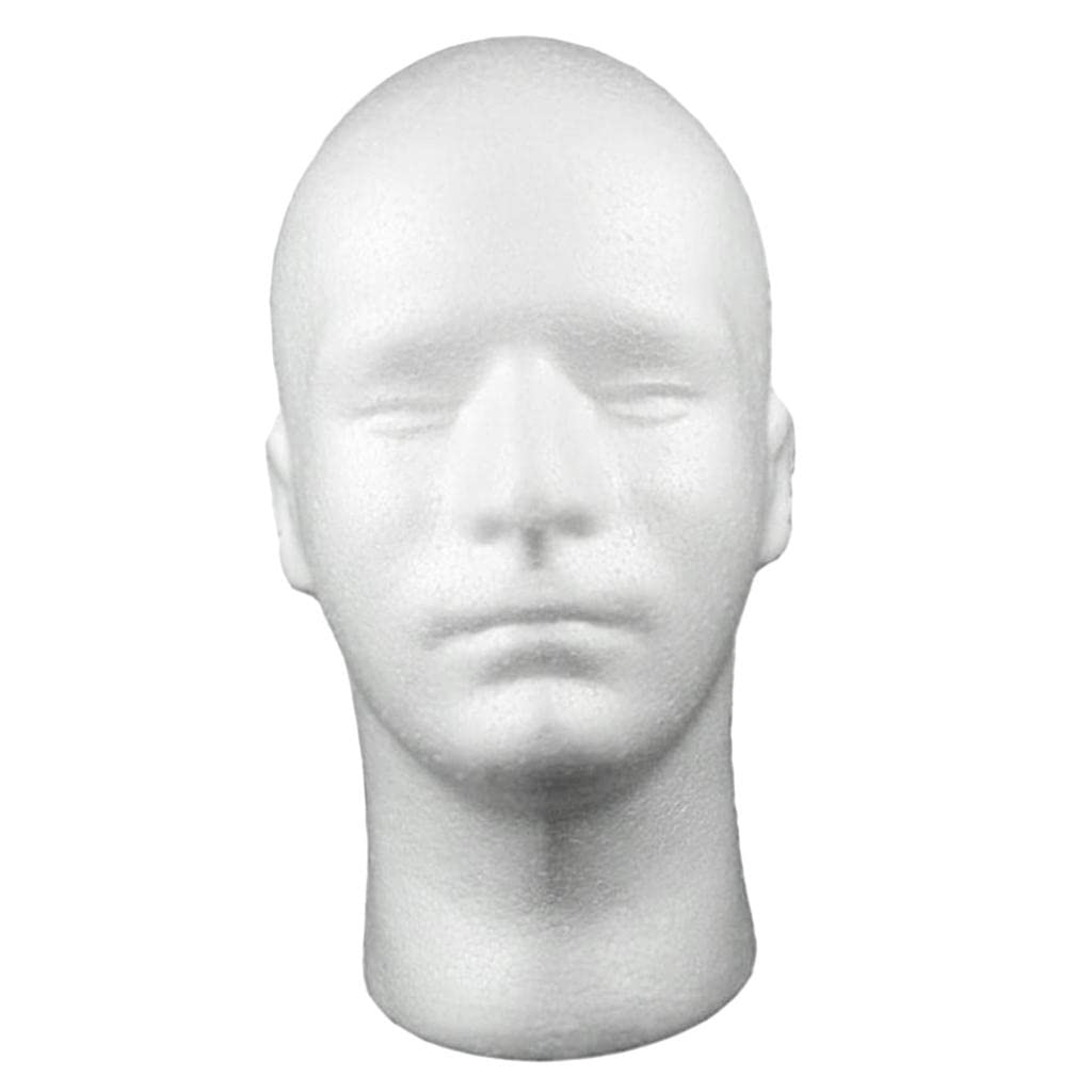 6 Pack Male Foam Mannequin Head Model, Mannequin Display for Masks, Hats, Wigs, Halloween Decoration