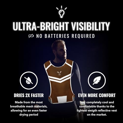 247 Viz Reflective Running Vest – Reflective Vest Running at Night for Walkers, Women & Men. High Visibility Reflective Gear, Cycling & Running Vest, High Vis Neon Safety Runners Reflective Vest