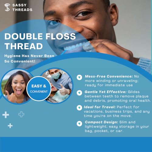 3-in-1 Complete Dental Care Set: Double Thread Floss Picks, Toothpicks, and Tongue Scraper - Your Oral Hygiene Solution with Disposable Floss Sticks for On The Go or Travel