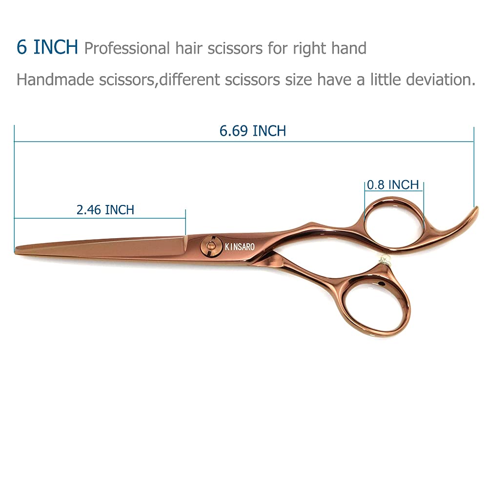 6 Inch Professional Hair Scissors Hair Cutting Shears 440C Hair Shears Haircut Scissors Barber Scissors Hair Cutting Scissors Convex Edge KINSARO