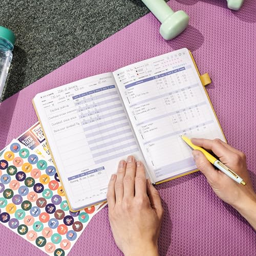 Clever Fox Fitness & Food Journal – Nutrition & Workout Planner for Women & Men – Diet & Gym Exercise Log Book with Calendars, Diet & Training Trackers - Undated, A5 Size, Hardcover (Purple)