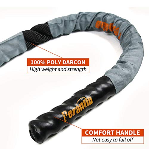 Perantlb Battle Rope for Fitness, 1.25-inch 30ft Training Rope is Suitable for Fitness Beginners, Women and Teenagers,Exercise Ropes Training Ropes for Home Gym(without Anchor kit)