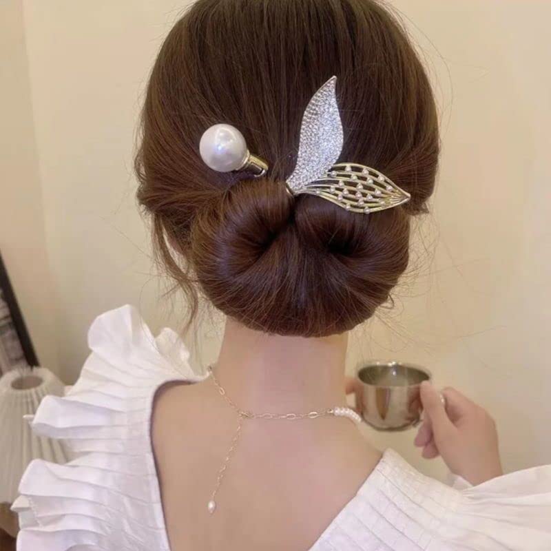 3PCS Ins Style Elegant Lazy Hair Curler, Crystal Hair Bun Maker, French Twist Hairstyle Bun Hair Accessories