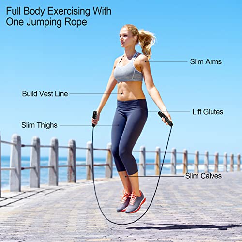 FITMYFAVO Jump Rope Cotton Adjustable Skipping Weighted jumprope for Women,Adult and Children Athletic Fitness Exercise Jumping Rope (Black)