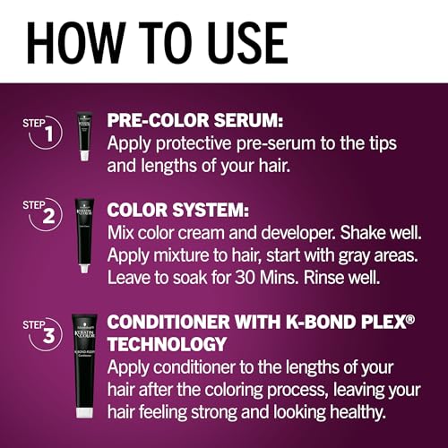 Schwarzkopf Keratin Color Permanent Hair Color, 6.64 Champagne Brown, 1 Application - Salon Inspired Permanent Hair Dye, for up to 80% Less Breakage vs Untreated Hair and up to 100% Gray Coverage