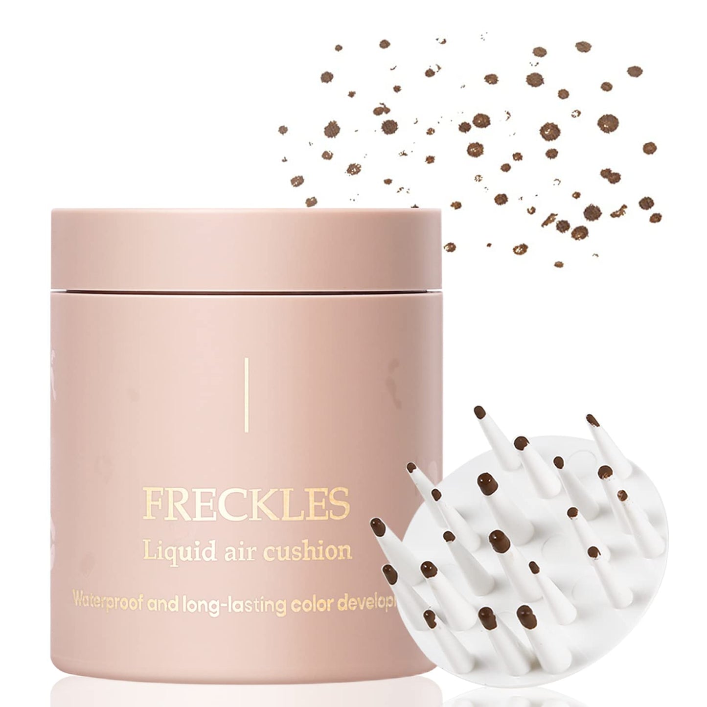 Erinde Upgrade Liquid Freckle Pen, Fake Freckles Stamp Air Cushion, Long Lasting Waterproof Quick Dry Lifelike Magic Freckles Stamp Marker for Natural Sunkissed Makeup, 01 Saddle Brown