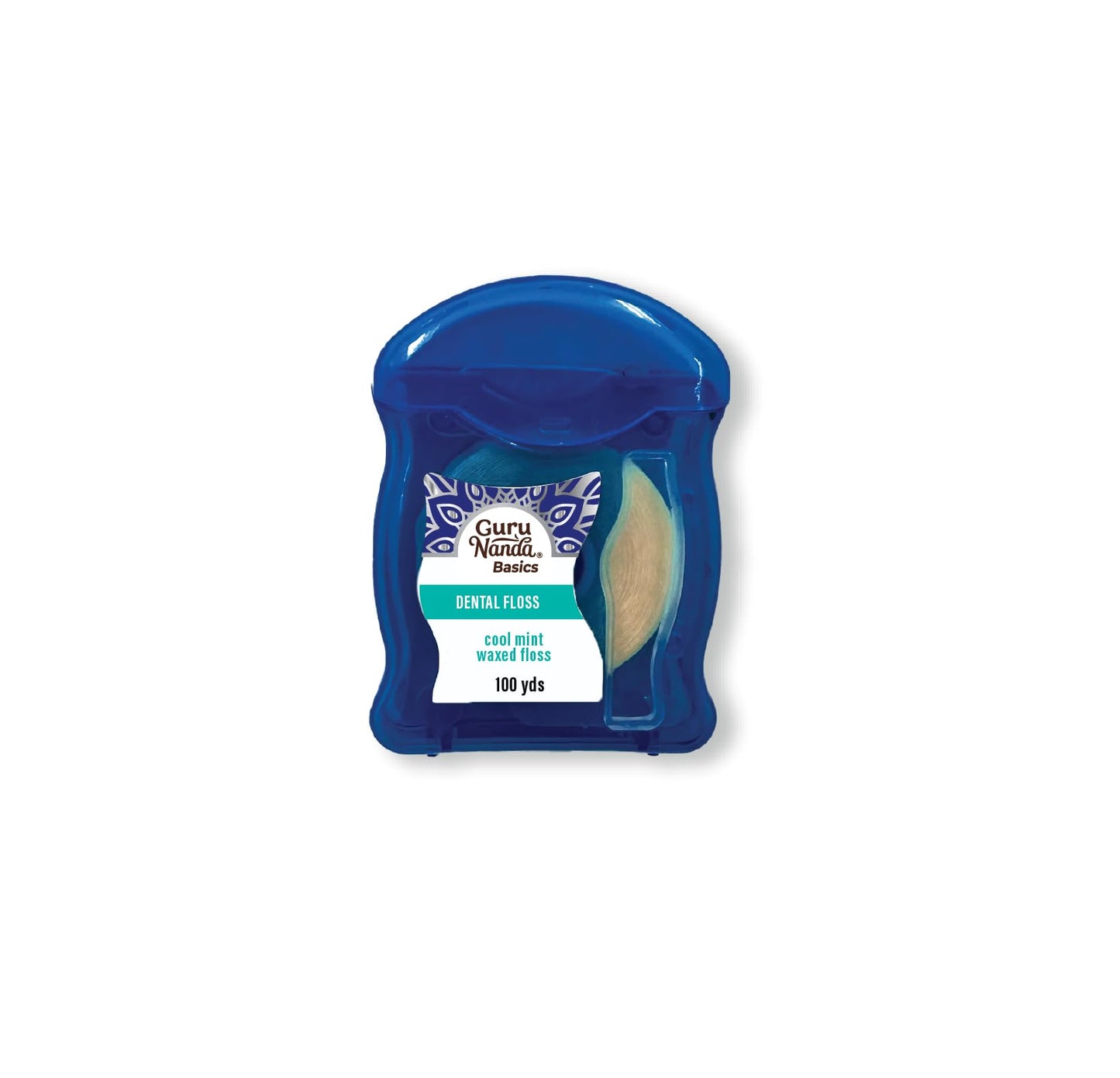GuruNanda Waxed Dental Floss Tape - Smooth Glide for Sensitive Gums and Teeth - Cool Mint Flavor - 2x100 Yards - Pack of 4