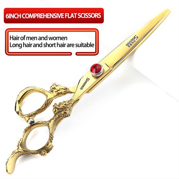 6 inch /7 inch salon professional salon scissors salon hairdresser hair cutting hairstyle pruning tools Japan 440c high hardness stainless steel golden (6 inch 4pcs)