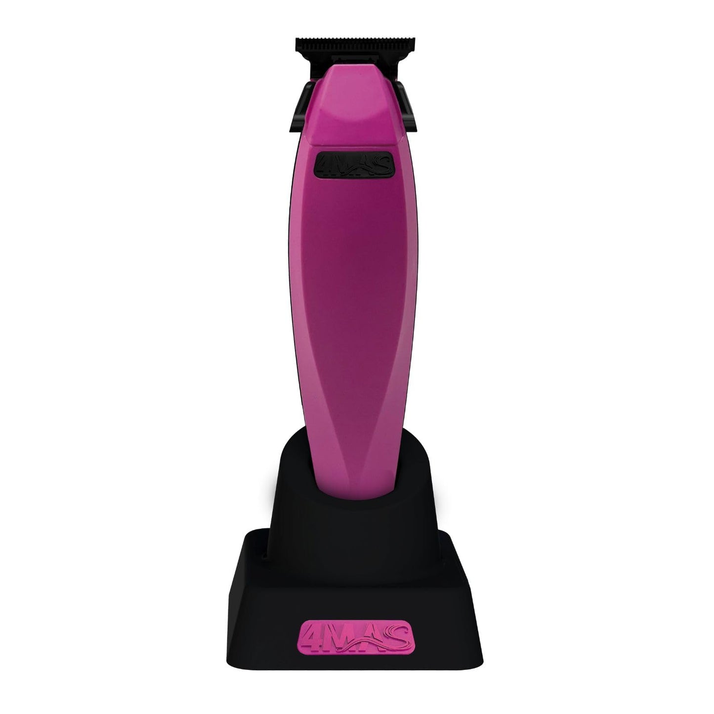 4MAS Kiara Trimmer - Professional Hair & Beard, Zero-Gapped, Cordless Lithium-Ion Trimmer with Charging Base (Pink & Black)