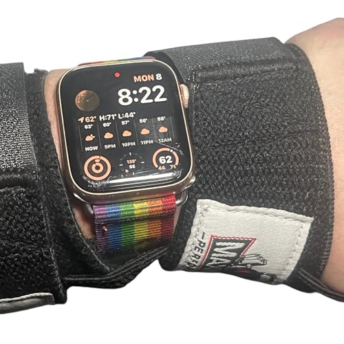 M9 Maximum Performance - Smart Watch Split Wrist Wraps for Men & Women, Wrist Straps for Weightlifting, Crossfit, Strength Training, Bodybuilding, Elastic with Thumb Loop, Gym Accessories, Black 12"