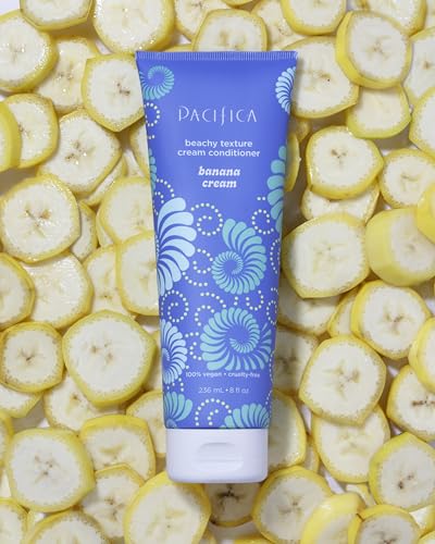Pacifica Banana Cream Beachy Texture Conditioner – Texturizing Hair Treatment for Natural Beachy Waves, Hydrates & Adds Tousled Body, for All Hair Types Clean Beauty Vegan & Cruelty-Free, 8 Fl Oz