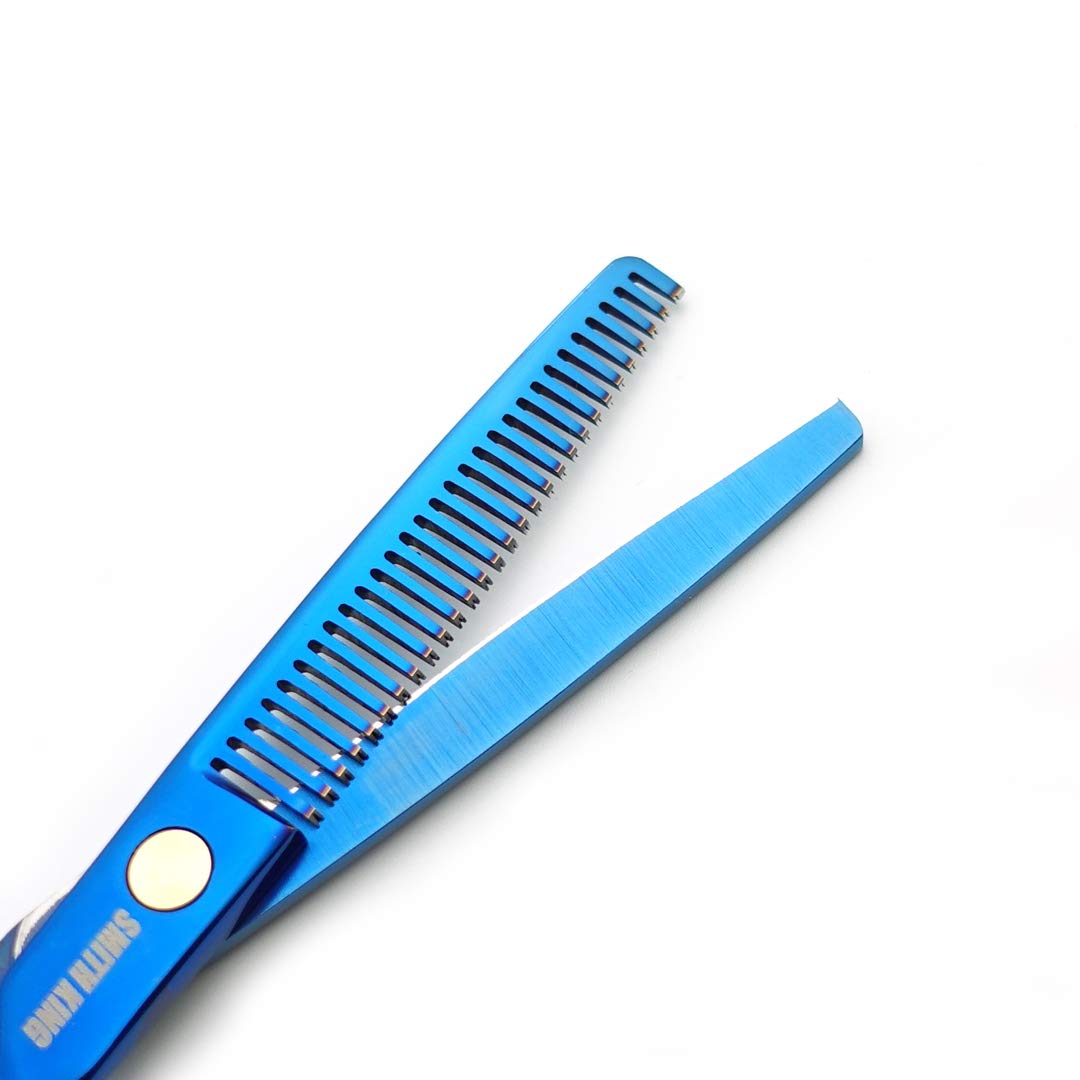 6.0 Inches Hair Cutting Scissors Set with Combs Lether Scissors Case,Hair cutting shears Hair Thinning shears For Personal and Professional (Blue)
