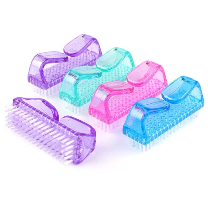 3Pcs Different Kinds of Fingernail brush with Plastic Handle Nail brush for cleaning Fingernails - Easy to use Nail Scrub brush - Nail Cleaner Nail brushes for Hands Feet(purple)