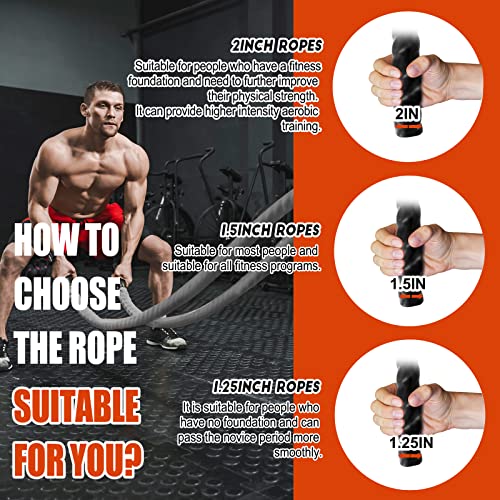 Perantlb Battle Rope for Fitness, 1.25-inch 30ft Training Rope is Suitable for Fitness Beginners, Women and Teenagers,Exercise Ropes Training Ropes for Home Gym(without Anchor kit)