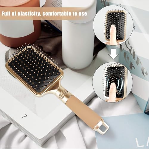 Hair Brush Detangles Instantly Removing Tangles, Knots, Fly Aways Exceptional Wig Brush For Hair Wraps & Weave Management Handmade Luxury Bling Crystal Paddle Brush Cute Rhinestone (AB Color)