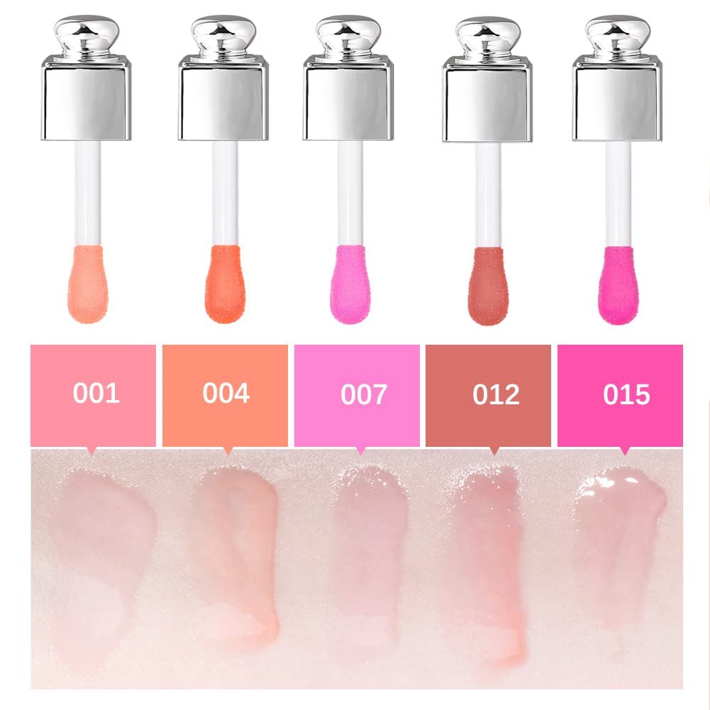 2PCS Hydrating Lip Glow Oil, Lip Oil Gloss Transparent Toot Tinted Nourishing Long Lasting Repairing Lightening Lip Lines (ROSEWOOD) 0.2 OZ
